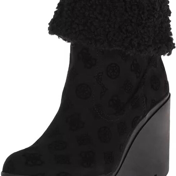 GUESS Women's Tabloid Fashion Boot High Heel Platform Black Size 10 - Picture 3 of 8